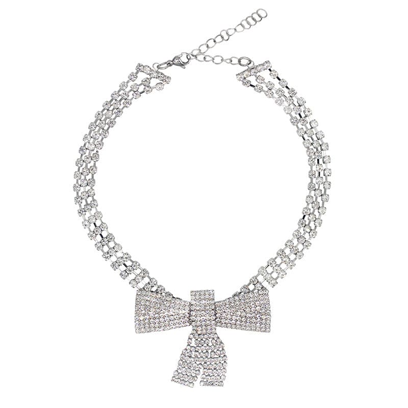 Shiny Crystal Bowknot Necklace, Long Tassel Rhinestone Necklaces, Luxurious Bowknot Pendant Necklace, Sparking Crystal Pave Bowknot Pendant, 3D Bowknot Pendant Necklace Jewellery Shiny Crystal Bowknot Necklace, Long Tassel Rhinestone Necklaces, Luxurious Bowknot Pendant Necklace, Sparking Crystal Pave Bowknot Pendant, 3D Bowknot Pendant Necklace Jewellery